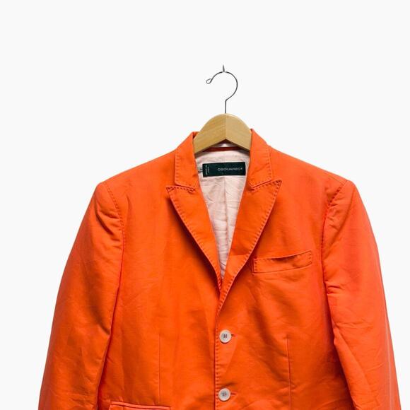 Dsquared2 Single-Breasted Orange Cotton Silk‎ Blazer Men’s Size 48 - Picture 2 of 10